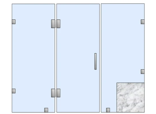 Frameless shower door design G1792
