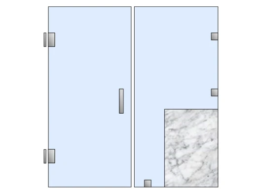 Frameless shower door design G2450