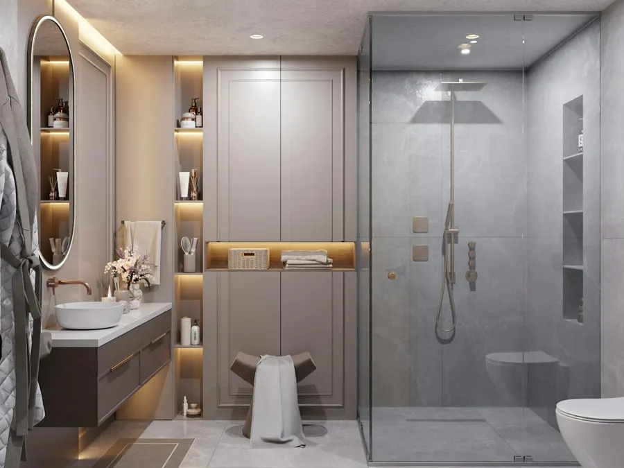 Frameless glass shower 11