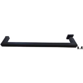 Round Towel Rail 400mm Black With Mushroom Door Knob