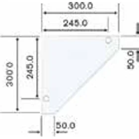 Glass Shelf 300 x 300mm With 2 Holes