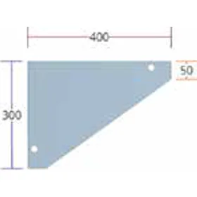 Glass Shelf 300 x 400mm With 2 Holes