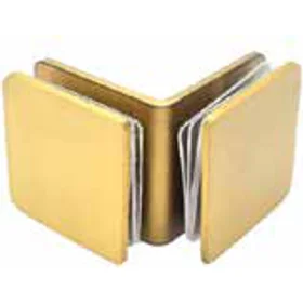 90° Glass To Glass Clamp Stainless Steel Satin Gold