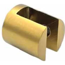 Glass Shelf Holder 25mm - No Hole - Glass To Wall Stainless Steel Satin Gold